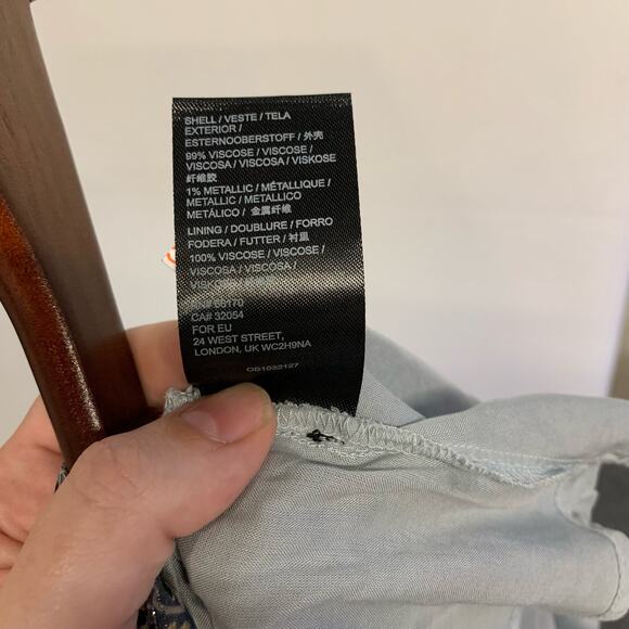 Anthropologie Dress Cottagecore Midi Feminine Peasant Tiered Floral Flounce Blue - Picture 10 of 10